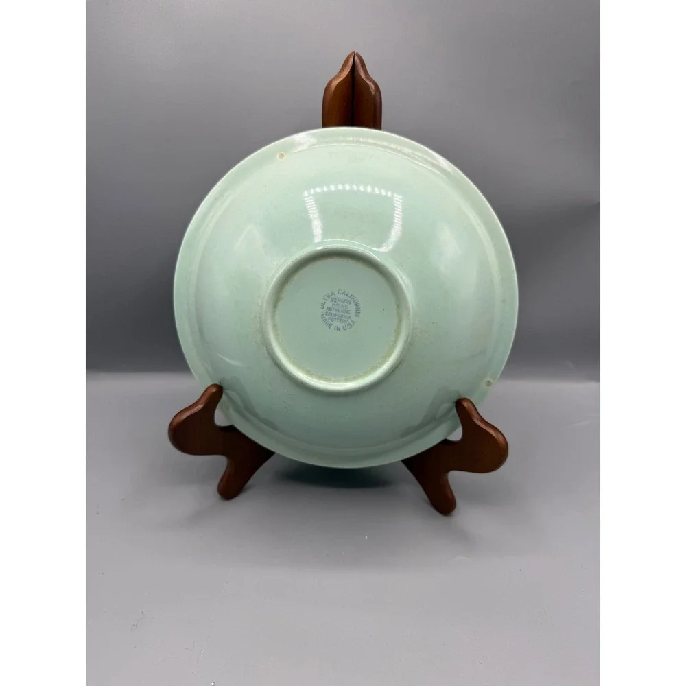 Vernon Kilns Ultra California Pottery Vegetable Bowls 2 Yellow Green Vintage MCM